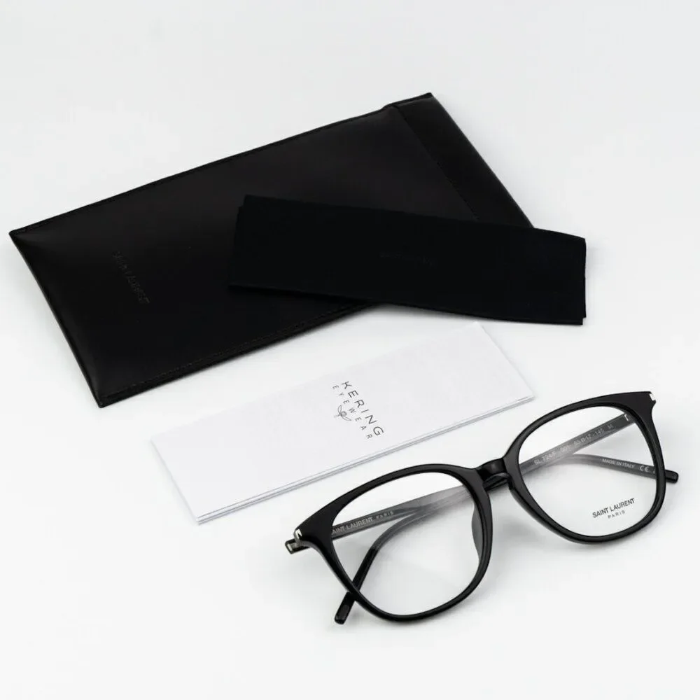 SALE! NEW Saint Laurent SL724/F 001 Black Oval Women Eyeglasses